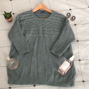 Dolman Teal 3/4 Sleeve Sweater